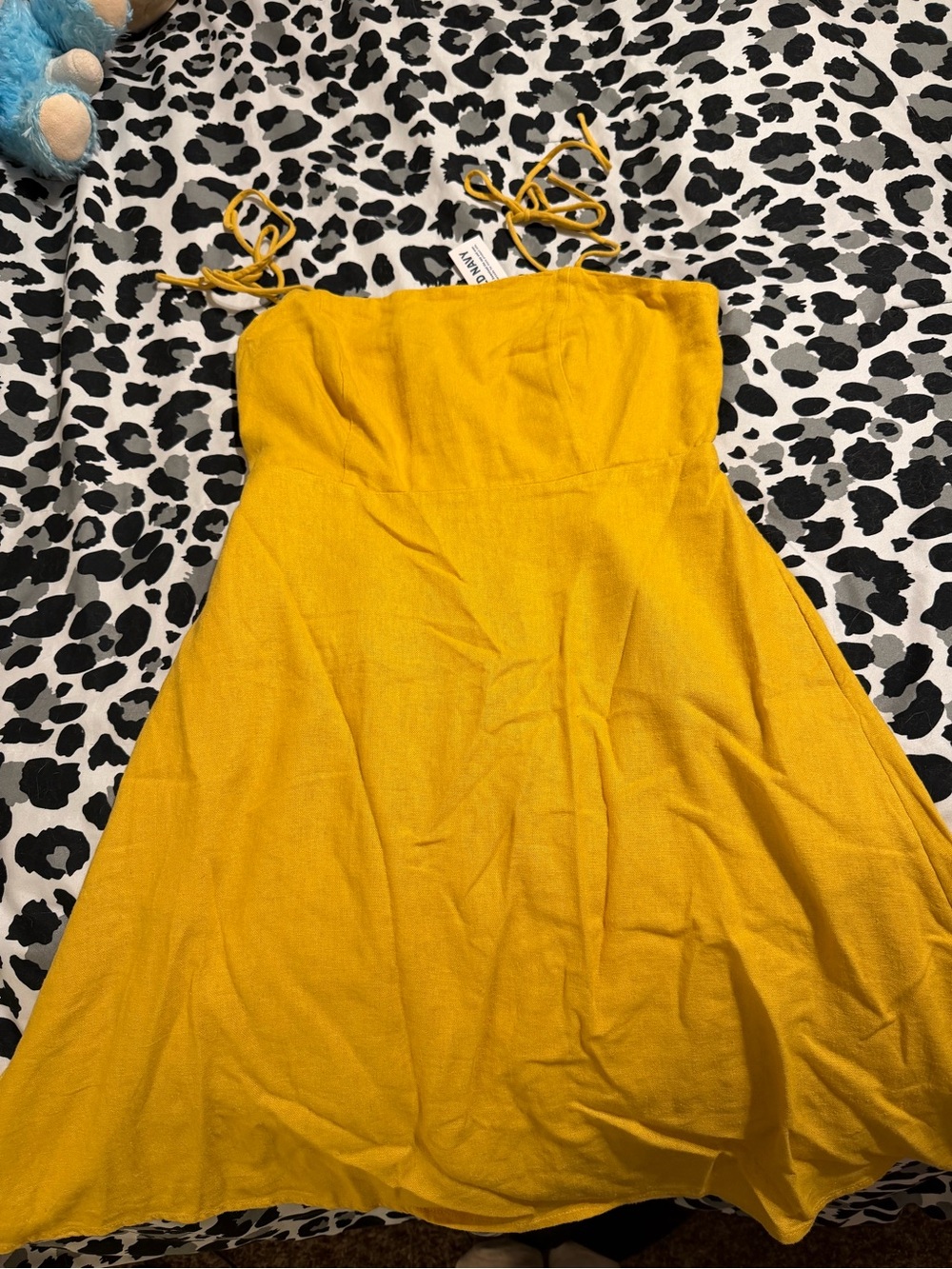 Old Navy Mustard Yellow Mini Dress with Tie Straps